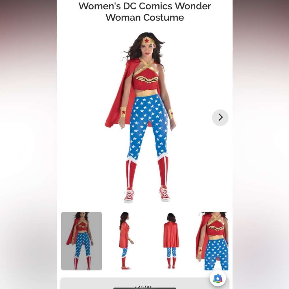 DC Comics Wonder Woman Kids Costume - Red, Blue, and Gold